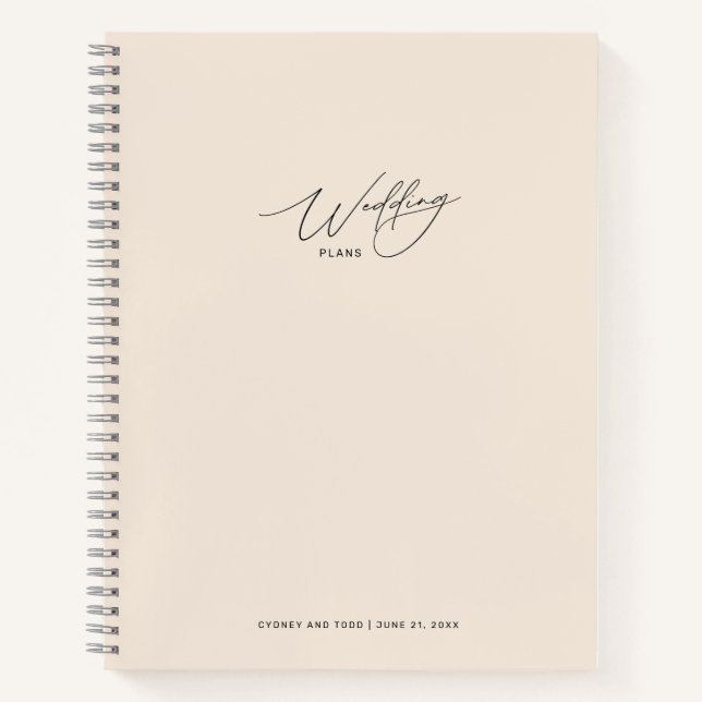 Blush Wedding Plans Notebook (Front)