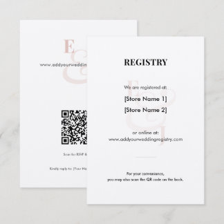 Blush Wedding Registry | QR Code Enclosure Card