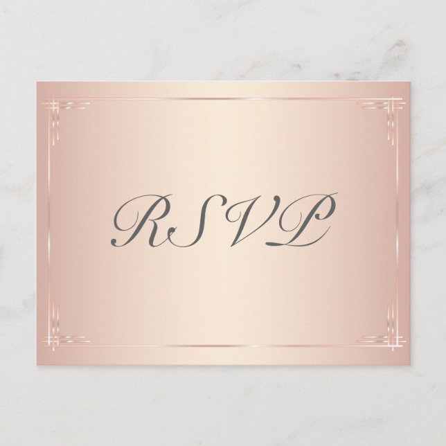 Blush Wedding RSVP Postcards Elegant (Front)