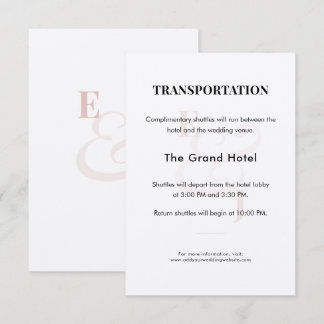 Blush Wedding Shuttle Details Enclosure Card