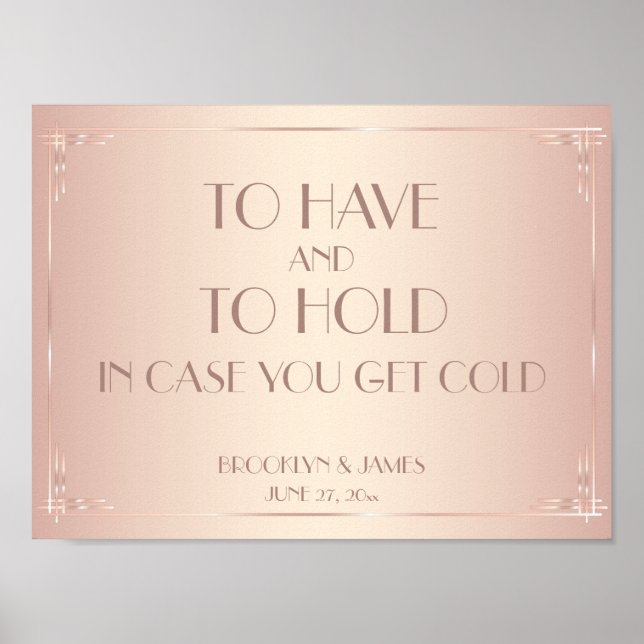 Blush Wedding Sign Print To Have (Front)