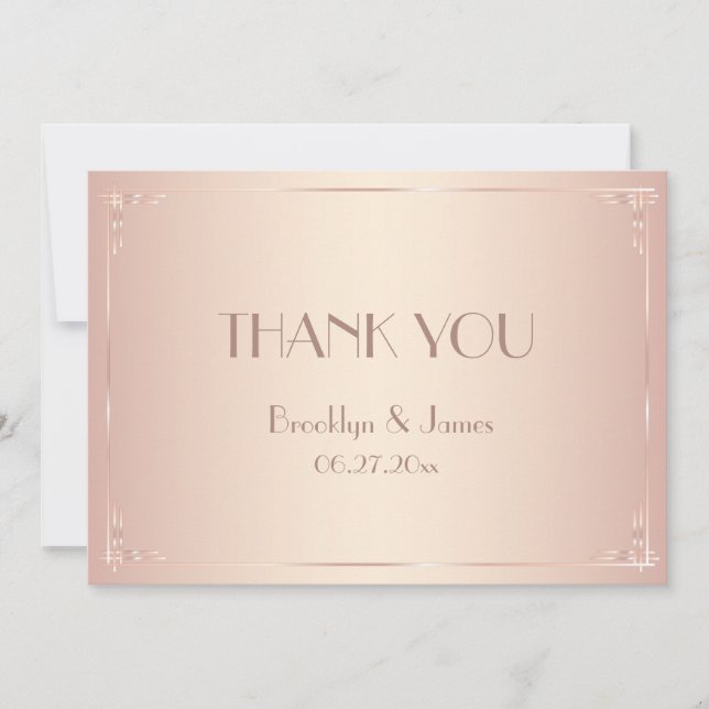 Blush Wedding Thank You Cards Vintage (Front)