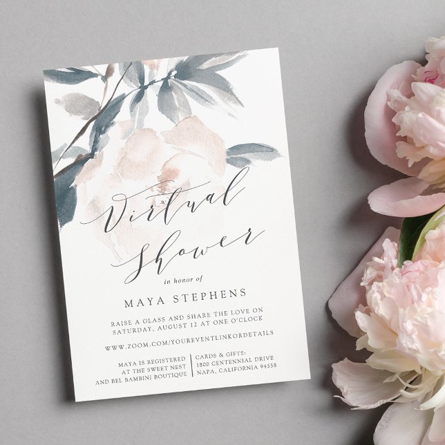 Blush Whisper Virtual Bridal or Baby Shower Invitation (Creator Uploaded)