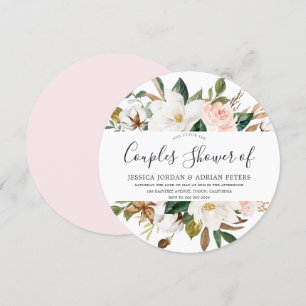 Blush & White Beautiful Flowers Couples shower Invitation