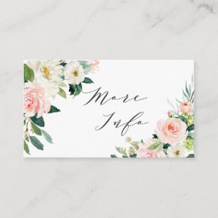 Blush White Bloom Floral Wedding Details Enclosure Card