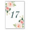 Blush White Bloom Floral Wedding Table Number