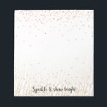 Blush White Cream Zebra Gold Confetti Sparkle Notepad<br><div class="desc">Blush White Cream Zebra Gold Confetti Sparkle personalised</div>