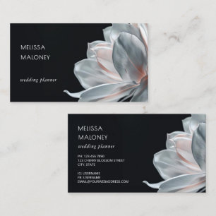 Blush White Magnolia Black Business Card