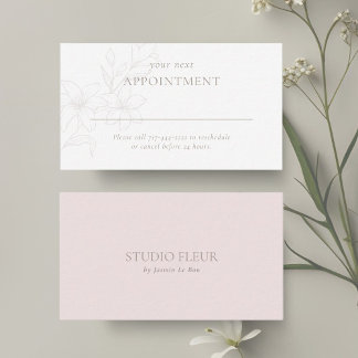 Blush & White | Modern Boho Minimal Floral Appointment Card
