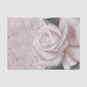 Blush White Rose Glam Modern Marble Bridal Shower Tissue Paper