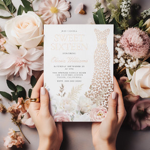 Blush & White Rose Gold Gown Sweet 16 Party