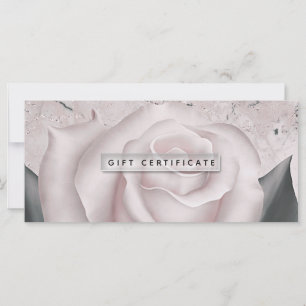 Blush White Rose Modern Marble Gift Certificate
