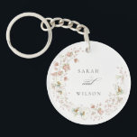 Blush White Yellow Meadow Floral Wreath Wedding Key Ring<br><div class="desc">If you need any further customisation please feel free to message me on yellowfebstudio@gmail.com.</div>