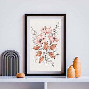 Blush Wildflower Arrangement Poster