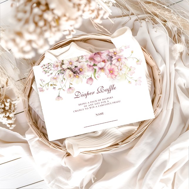 Blush Wildflower Garden Diapper Raffle Enclosure Card (Creator Uploaded)