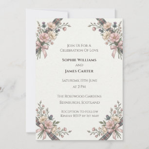 Blush Wildflower Wedding Invitation