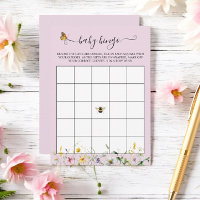 Blush Wildflowers, Bees, & Butterflies Bingo Game