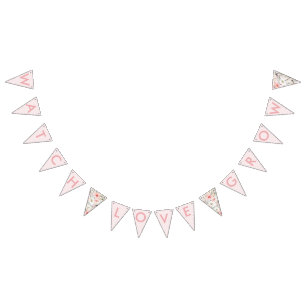 Blush Wildflowers Bridal Shower Bunting Banner