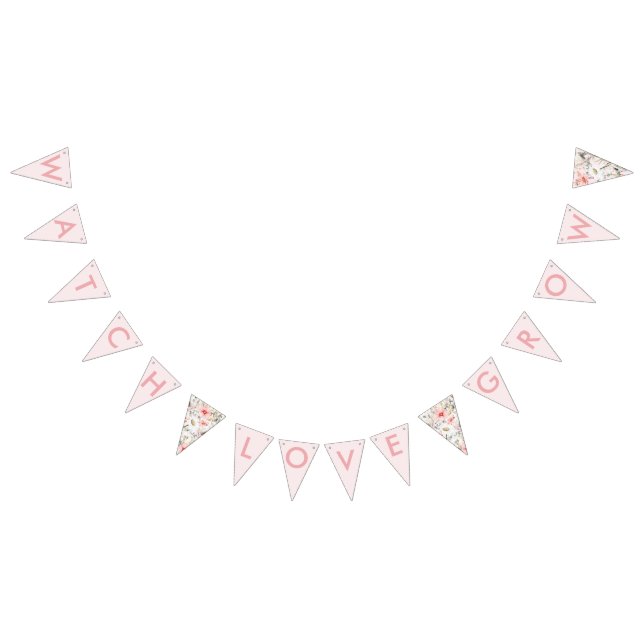 Blush Wildflowers Bridal Shower Bunting Banner (All)