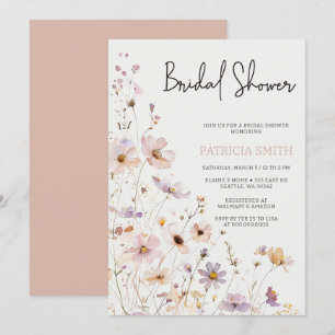 Blush Wildflowers Bridal Shower Invitation