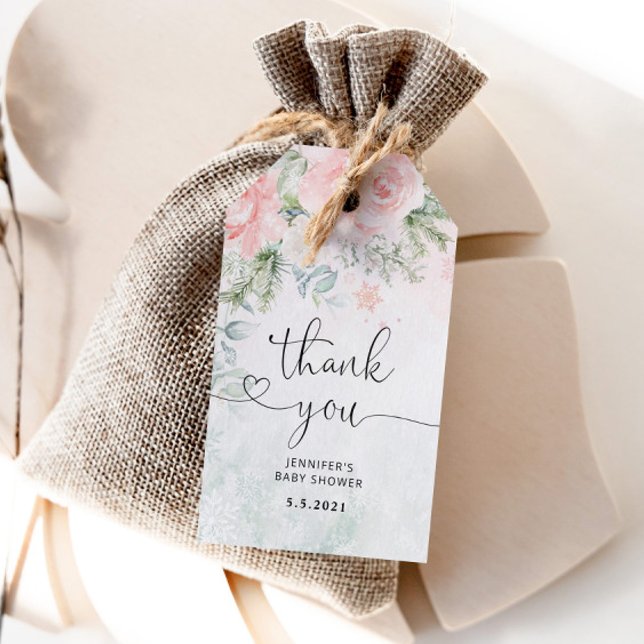 Blush winter thank you  gift tags (Creator Uploaded)