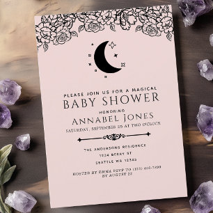 Blush Witchy Gothic Tarot Card Girl Baby Shower