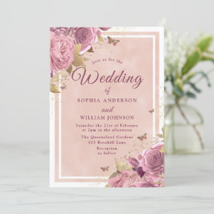 Blush Wonderland: Gorgeous Blush Floral Wedding Invitation