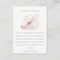 Blush Wood Whisk Floral Recipe Request Baby Shower