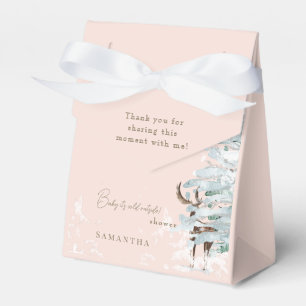 Blush Woodland Baby it's Cold Outside Favour Box