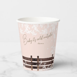 Blush Woodland Baby it's Cold Outside Paper Cups