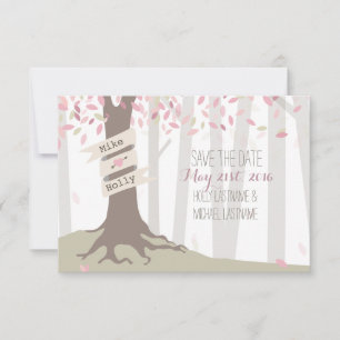 Blush Woodland Wedding Save The Date