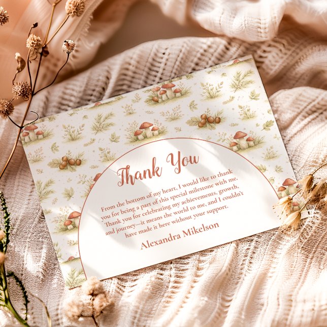 Blush Woodland Wild One Birthday Thank You Card (Creator Uploaded)