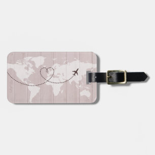 Blush Word Map Luggage Tag