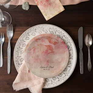 Blushed Floral Vintage Wedding Plates