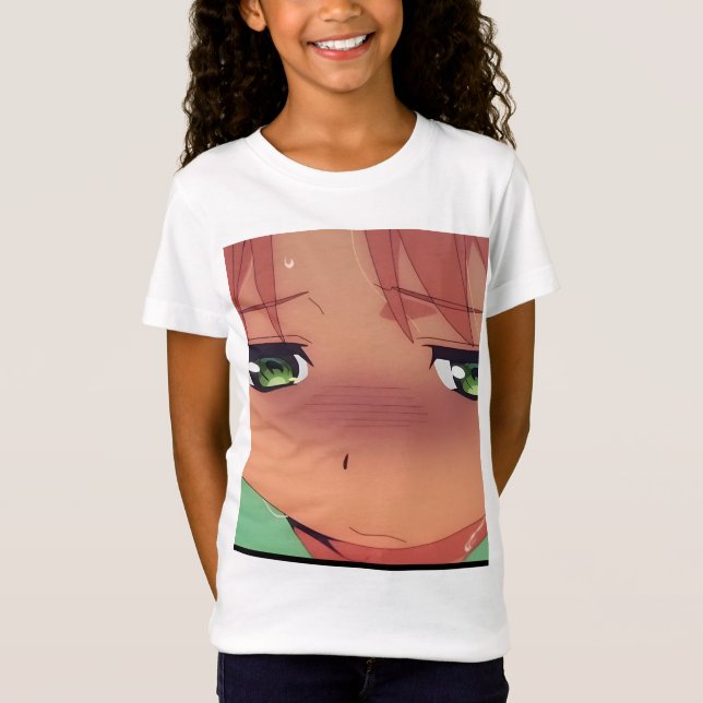 Blushing Anime Close-Up Expression Tee (Front)