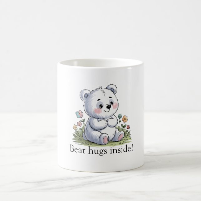 Blushing Bear in a Flower Garden Coffee Mug (Center)