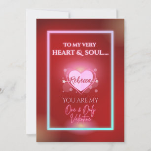 Blushing Blood Red typographic Valentine's Day Holiday Card
