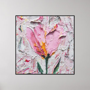 Blushing Bloom Abstract Tulip Canvas Print