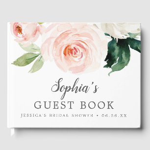 Blushing Blooms Bridal Shower Guest Book