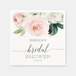Blushing Blooms Bridal Shower Napkin