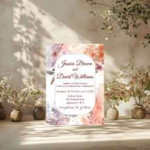 Blushing Blooms Watercolor Wedding Invitation