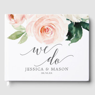 Blushing Blooms Wedding Guest Book