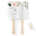 Blushing Blooms Wedding Program Fan
