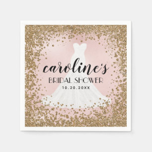 Blushing Blush Bride Dress Bridal Shower Napkins