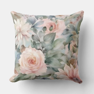 Blushing Bridal Ballet Botanical Cushion