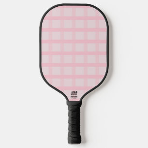 Blushing Bride And Tea Rose Pink Gingham Pattern Pickleball Paddle