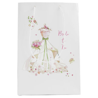Blushing Bride in Bloom Bride to Be Medium Gift Bag