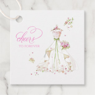 Blushing Bride in Bloom Cheers to Forever Favour Tags