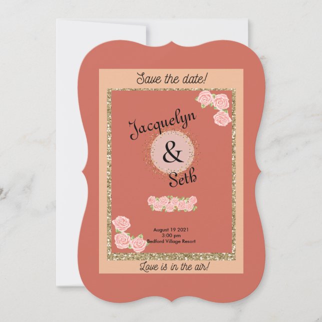 Blushing Bride Mauve Floral Save the Date Invitation (Front)