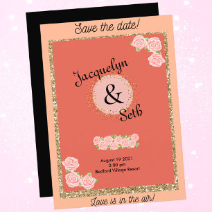 Blushing Bride Mauve Floral Save the Date Invitation